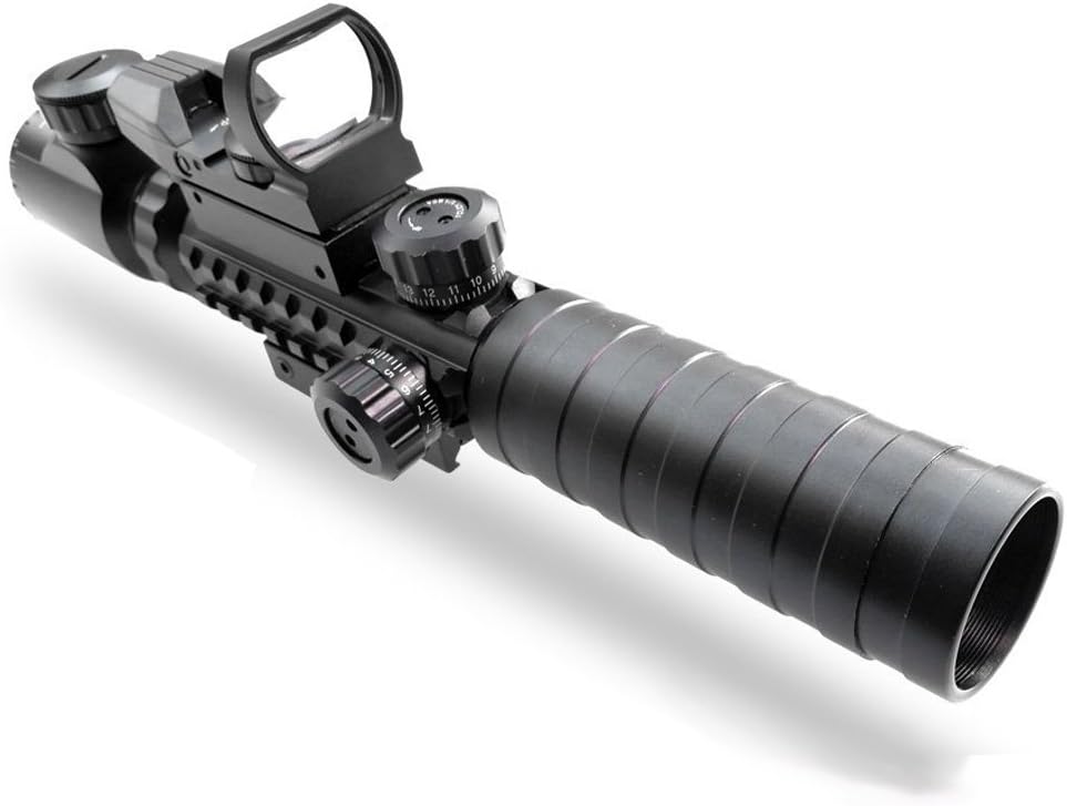 UniqueFire Red and Green Illuminated Scope Sights Full Size Mil-dot Mount, Fog-proof with Mount
