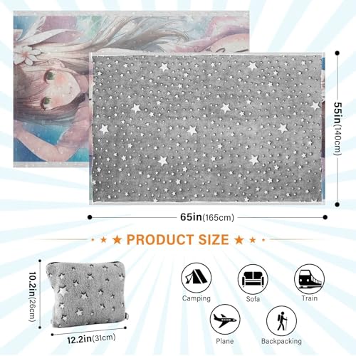 Manta suave de sofa morada con acabado premium de anime para cama 5