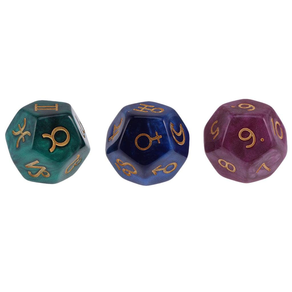 Enakshi 3 Pieces of Pearl 12-Sided Astrology Dice for Constellation Divination Toys|Brass Dice Set|Playing Dice Set|Ludo with Dice|Dice Set (B0CZXRCVLV) Amazon Price History, Amazon Price Tracker
