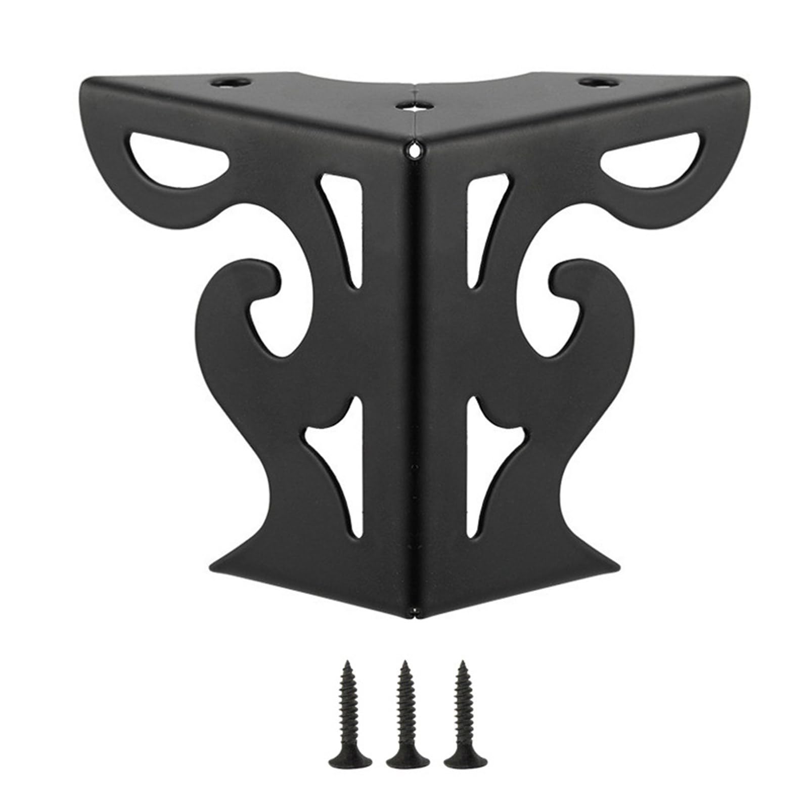DRAGONRUN 4pcs Iron Furniture Legs with Hollows Pattern Decorative Metal Legs Iron Legs Flower Designs for Sofa Table Cabinet Bed