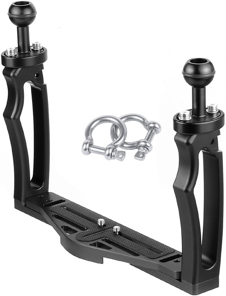 BGNing Aluminium Alloy Handheld Stabilizer Tray Bracket for Underwater Camera Housings (U-Shaped Shackle)