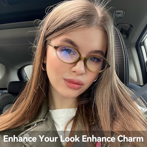 Image of Dollger Oval Blue Light Glasses for Women Men Fashion Retro 90s Small Frame Computer Glasses