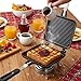 Elsjoy Hot Sandwich Maker, Grilled Sandwich Press with Handle, Stovetop Toasted Sandwich Maker Aluminum Flip Pan for Home, Kitchen, Breakfast