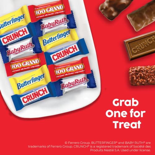 Butterfinger, CRUNCH, Baby Ruth & 100 Grand Halloween Candy Bulk, 100 count | Mini candy bars variety pack, assorted variety pack of Halloween party favors for kids, trick-or-treaters & party bags - image 6