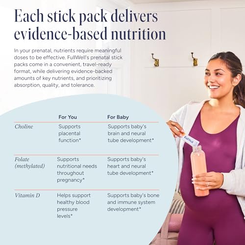 Image of FullWell Prenatal Multivitamin Strawberry Stick Packs, 60 Ct (30 Servings)