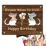 Liepvery ハッピーバースデー マネー ホルダー カード、マネー カード ホルダー 木製誕生日,ビスタプリント木製キャッシュカードマネーホルダー | 木製クラフトオーナメント デスク用 木製マネーバースデーカードホルダー 男の子 女の子用