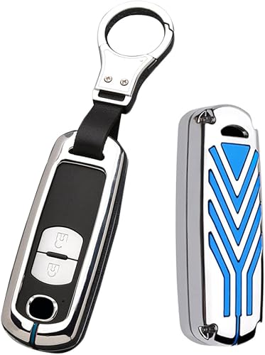 Miniatura 1 de HIBEYO Funda de llave de piel de aleación de zinc para Mazda 2, 3, 3, Axela 5, 6, 6, Atenza 8, CX-3, CX-4, CX-5, CX-7, CX-9, MX-5, MX-5, Miata,