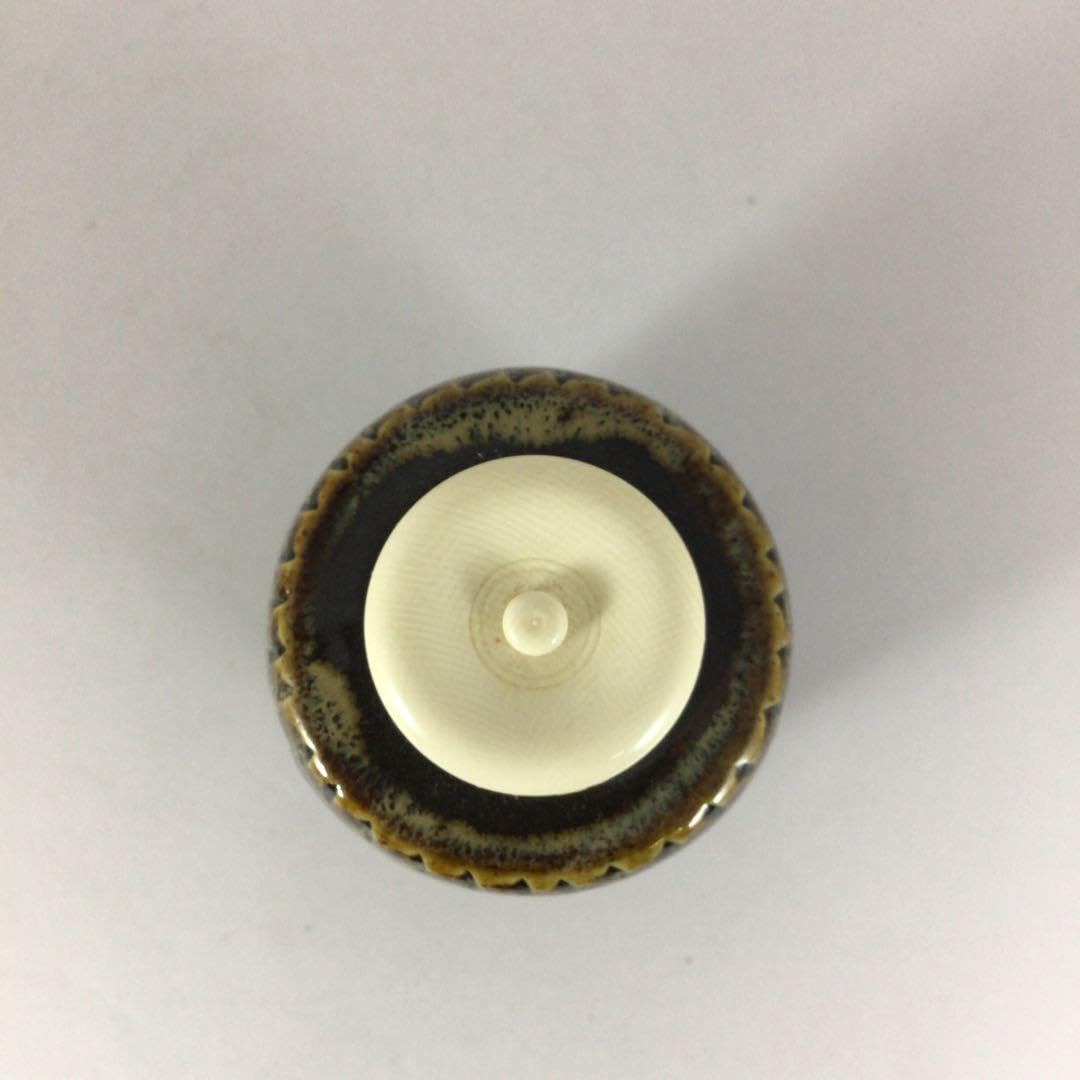 Amazon.co.jp: 陽炎園 膳所焼利休瀬戸写茶入 共箱／かろうえん 濃茶入 