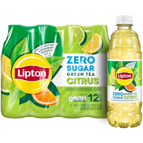 Lipton Diet Green Tea Citrus, 16.9 Fl Oz Bottles (Pack