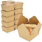 Fit Meal Prep 50 Pack 30 Oz Paper Food Containers To Go Boxes for Food Take Out - Microwaveable & Leakproof