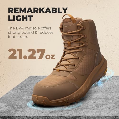 Image of NORTIV 8 Men's Composite Toe Work Boots - 8'' Lightweight ASTM F2412-24 & ASTM F2913-24 Safety Boots with Side Zipper for Construction & Warehouse, Metrostrike-Nano