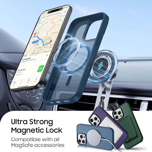 Ntwinro Magnetic for iPhone 16 Pro Max Case, Detachable Magnetic Wallet with Card Holder, [Fit for MagSafe] Military-Grade Shockproof Translucent Matte Anti-Scratch Phone Cover, Deep Blue by Ntwinro - Used condition - Image 4