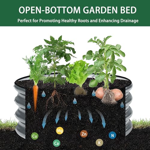 Image of Gartist 2 Pcs 2x2X1 FT Round Galvanized Raised Garden Bed Kit, Black Outdoor Planter Garden Bed, Metal Raised Box for Vegetables, Fruits, Flowers & Herbs