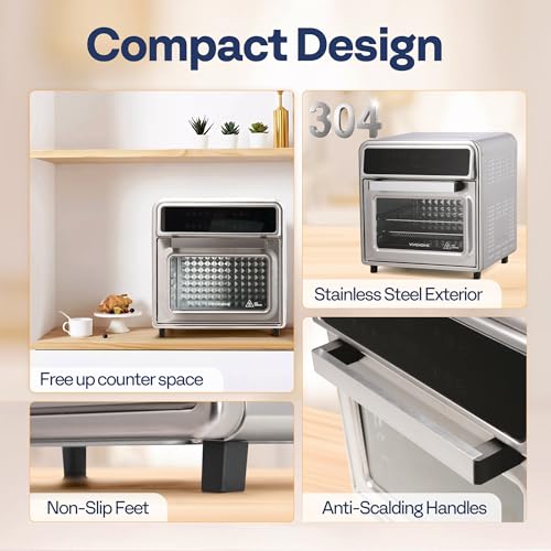VIVOHOME 21 Qt Air Fryer Toaster Oven Combo, 8-in-1 Convection Oven Countertop with Rotisserie and Dehydrator, Stainless Steel Digital Air Fryer Oven with 7 Accessories, 1800W - Image 5