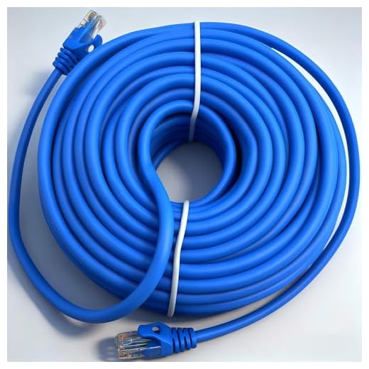 LETONDA CAT6 RJ45 Ethernet Network Cable, Blue, Indoor/Outdoor, Multiple Lengths Available 3.3 ft-65.6 ft (1, 49 ft)