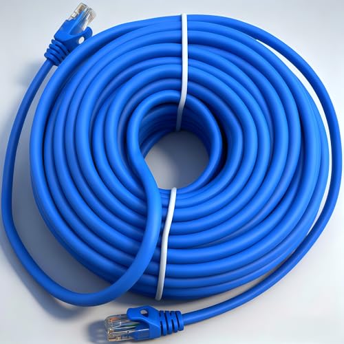 CAT6 RJ45 Câble réseau Ethernet, bleu, intérieur/extérieur, longueurs multiples disponibles 3.3 ft-65.6 ft (1, 65.6 Ft)