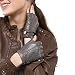 Nappaglo Women's Driving Leather Gloves Nappa Leather Half Finger Fingerless Gloves Fitness Lined Gloves for Driving Cycling Motorcycling