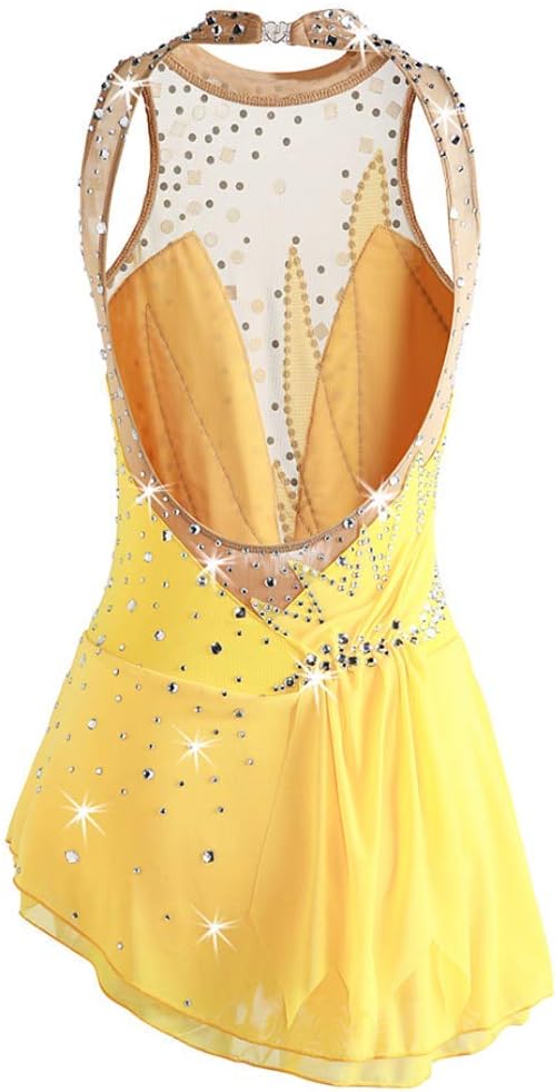 Handmade Girls' Outdoor Sport Roller Skating Dance Costume Figure Ice Skating Competition Dress Gymnastics Leotard
