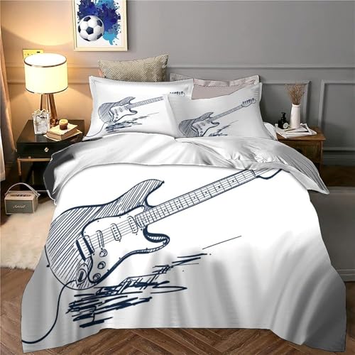Housse de couette guitare en microfibre durable lit double - 5