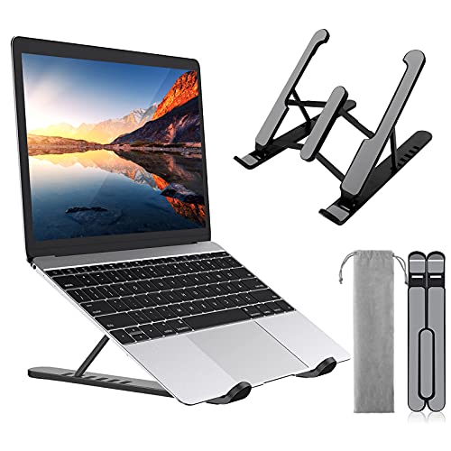 Preisvergleich Produktbild ZEINZE Laptop Ständer, Tragbarer Verstellbarer Notebook Ständer, Faltbar rutschfest und Kratzfest Laptop Halterung, Ergonomisch Stander Kompatibel mit 10-17 Zoll Laptop
