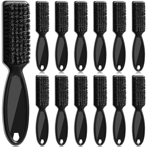 Patelai 12 Pcs Barber Clipper Brush Blade Trimmer Cleaning Brush for Fades Nail Neck Duster Manicure Salon(Black)