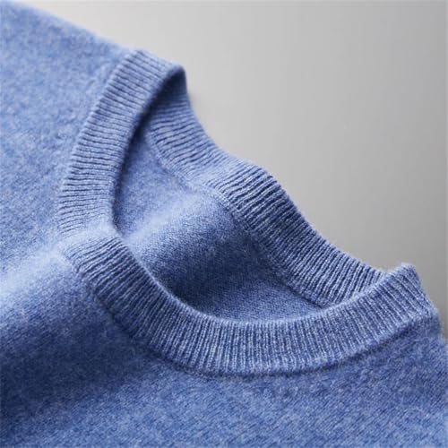 Men's Casual Commuting Simple Knitted Pullover Sweater, Round Neck Loose Daily Pullover Sweater3