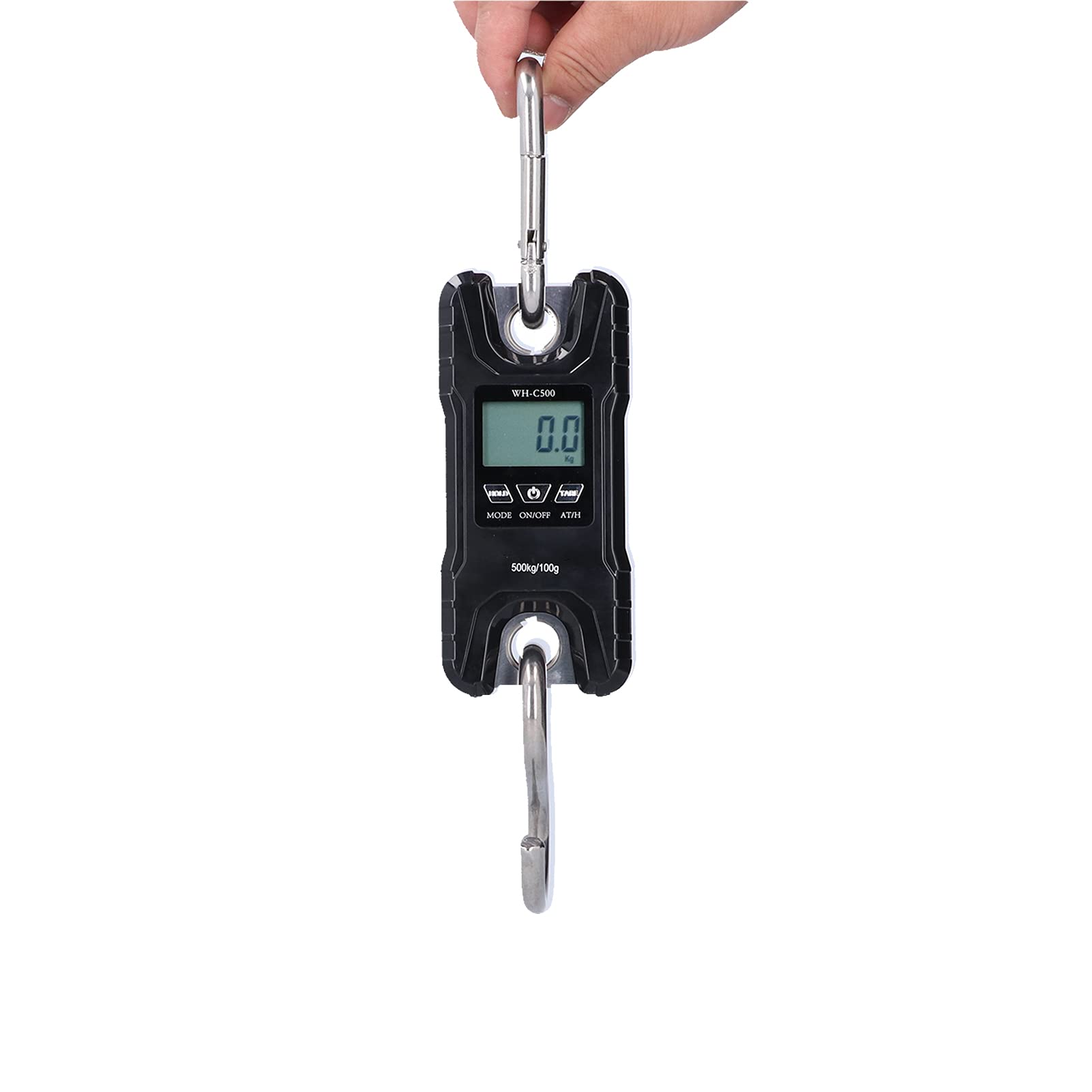 Cyfrowa Waga Wisząca z Wyświetlaczem LCD, PrzenośNa 500 Kg / 1000 Funtów Heavy Duty Mini Waga Dźwigowa do Polowania Na farmę Wędkarstwo Na Zewnątrz Pomarańczowy, Oszczędność