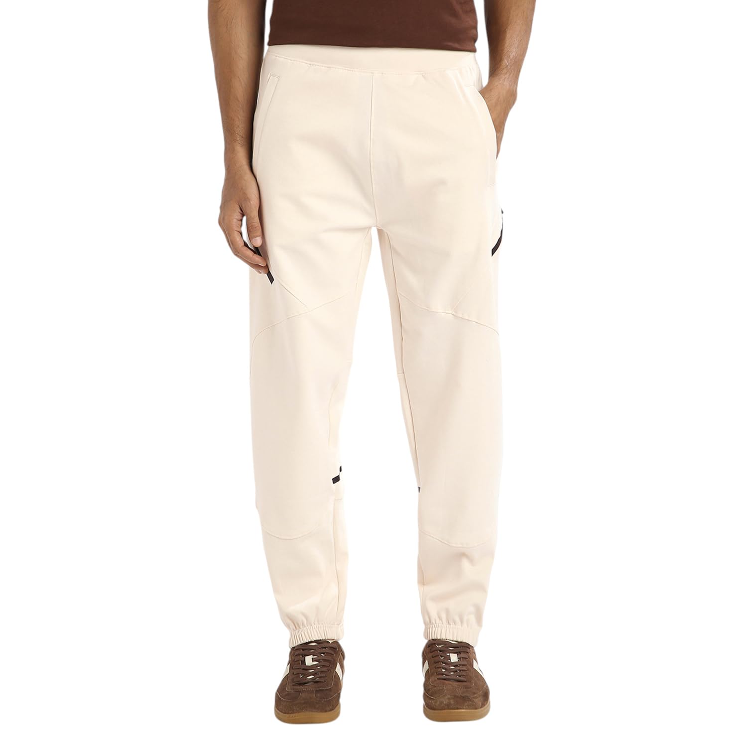 Nobero Men Wanderer - Travel Joggers(1M-BWJG-R0137-AW2_White_S