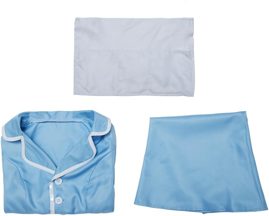 Musical Waitress Cosplay Costume Women Blue Maid Dress Uniform with Apron Outfit - Image 6