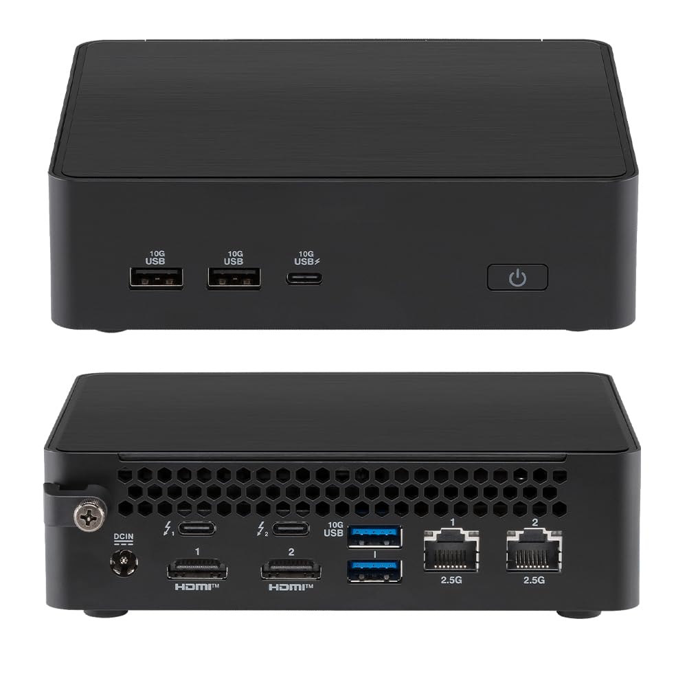 NUC 16 Pro Mini PC: Intel Core Ultra 5 325, Intel Arc Graphics, Dual M.2 PCIe SSD, Quad 4K, Dual 2.5G LAN, Wi-Fi 7, nero, per aziende e creazione di contenuti (Barebone System)