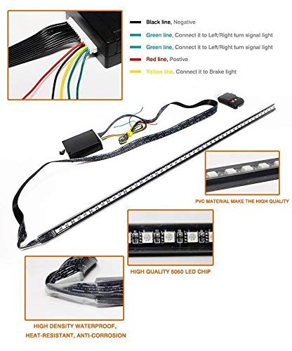 Xotic Tech 1X Underglow RGB Multi-Color Strobe Strips Light Knight Rider w/Remote Control 24