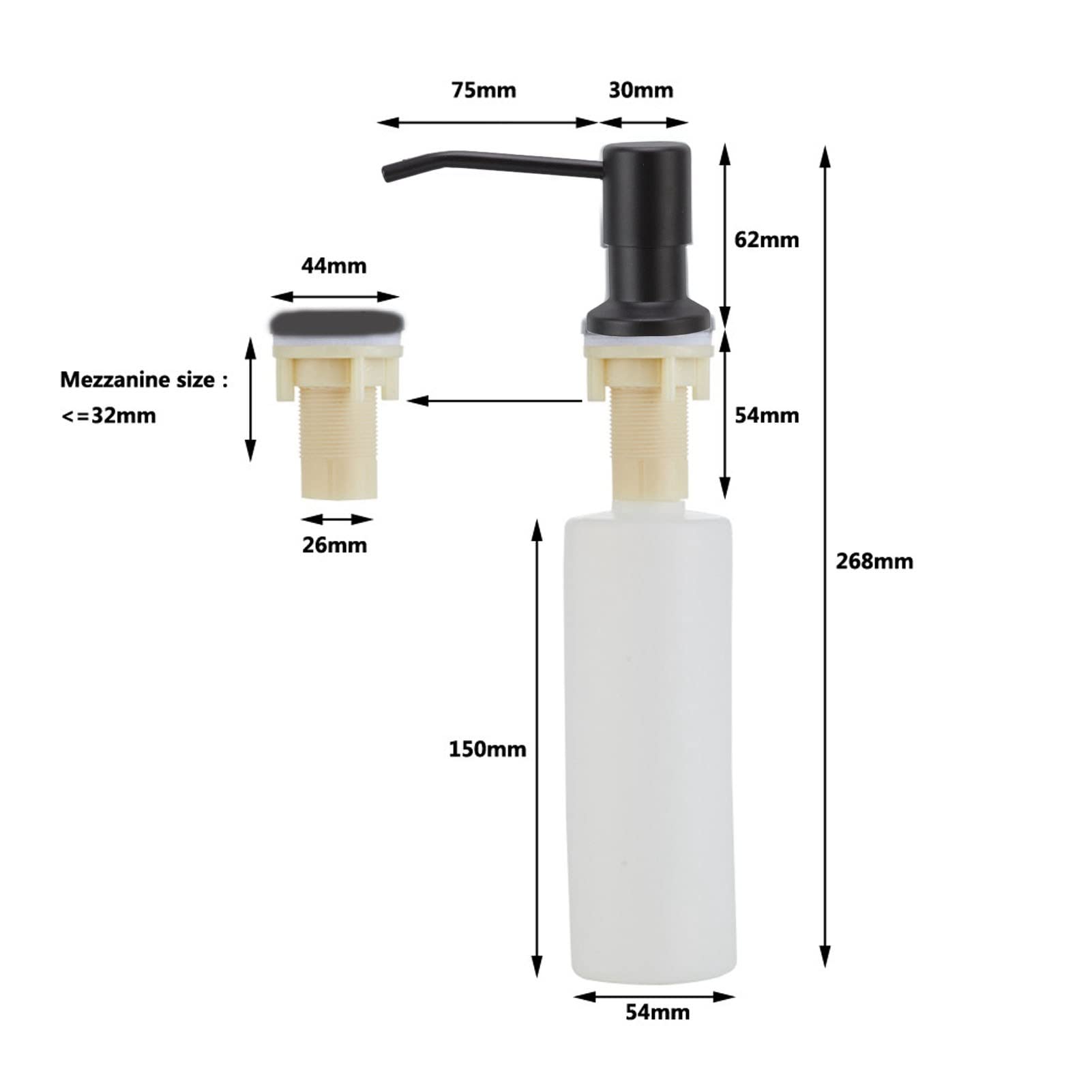 Tissting 300ml Kitchen Sink Soap Dispenser With 360° Rotation Nozzle - Image 2