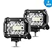LED Pods 4 Inch 120W Backup Lights IP68 Triple Row LED Work Light Pods Combo Beam Off Road Fog Lights Driving LED Light Bar for Pickup Truck Jeep Motorcycle ATV UTV SUV Boat, 2 Pack