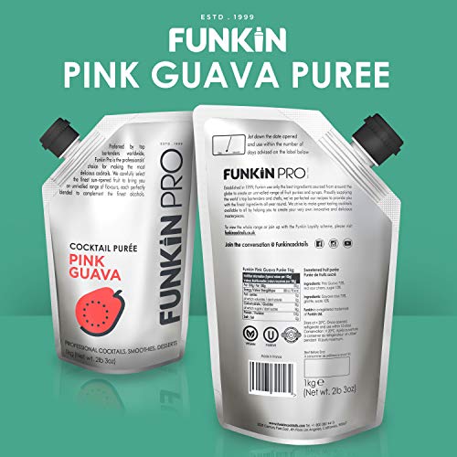 Funkin Guava Puree | 100% Real Fresh Fruit Juice for Cocktails, Drinks, Smoothies, Cooking 2.2 lbs with No Added Preservatives or Flavorings | Gluten Free