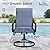 PHI VILLA 5 PCS Outdoor Patio Dining Set with Swivel Dining Chairs (Blue) and 37"x 37" Metal Steel Dining Table(1.57" Umbrella Hole), All Weather Patio Dining Furniture Set for Deck Lawn Garden