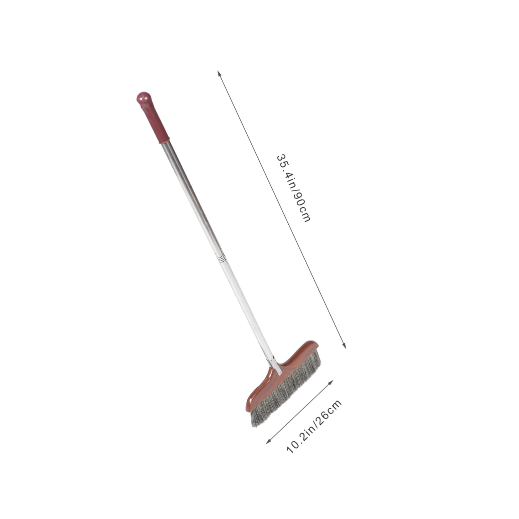 Healvian Scopone per Pavimenti Manico in Legno e Acciaio Inossidabile, Setole Morbide per Casa e Ufficio, Leggero e Resistente