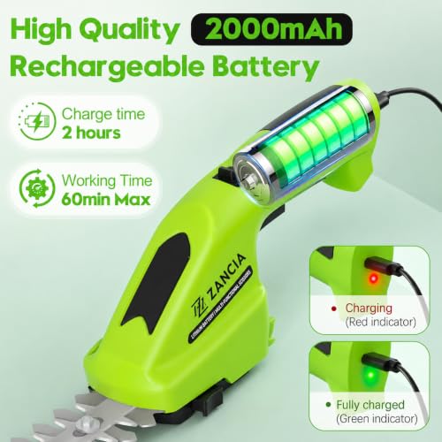 Image of 2-in-1 Cordless Hedge Trimmer, Handheld Shrub Trimmer, 8.4V Battery, Dual-Edge Blade, Lightweight Grass Shears for Lawn, Garden & Shrubs, Easy One-Hand Operation.