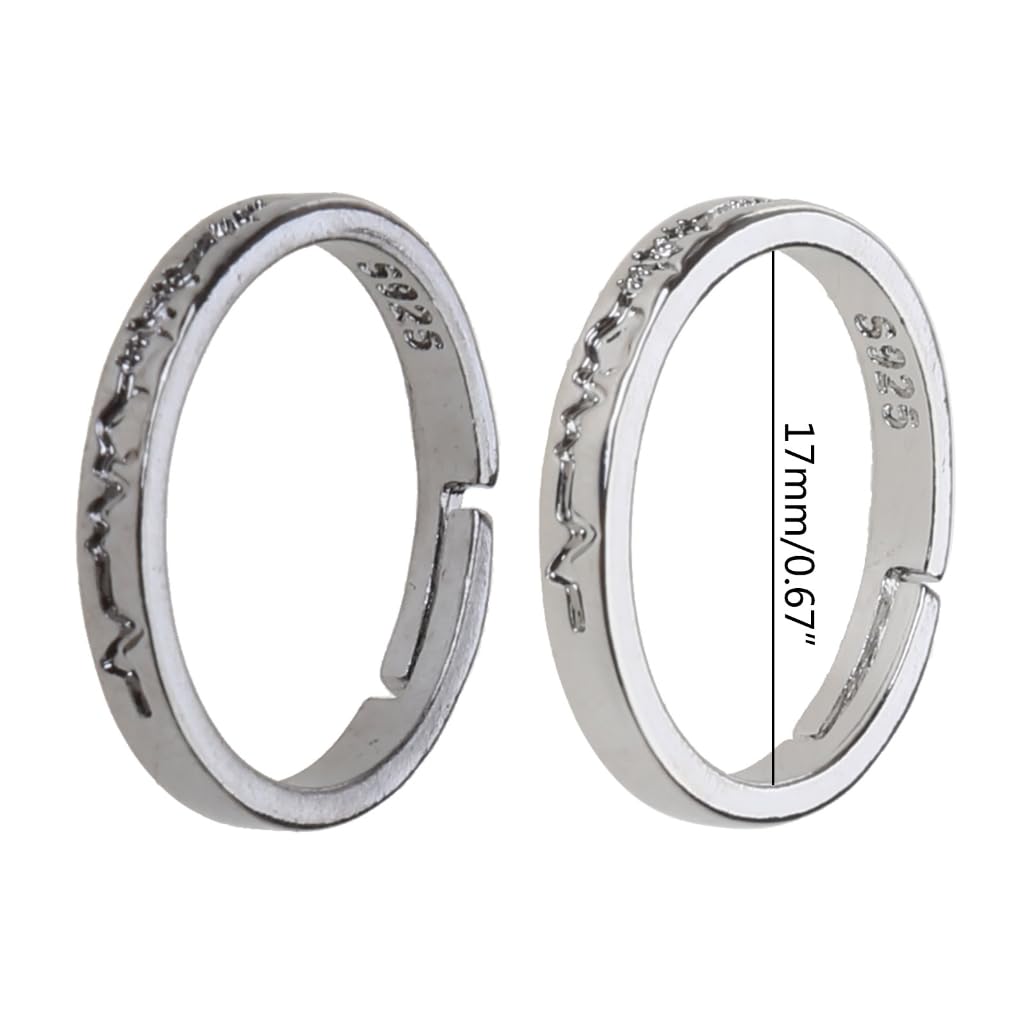 Anillos abiertos de moda para hombre y mujer, diseño de corazón para propuesta, boda, niños, niñas, gay, lesbiana, ajustable, 1 par, como en la imagen