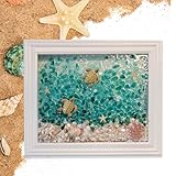 Cymwer Meerglas Kunst Kit, Meerglas Harz Kunst Kits for Erwachsene, DIY Mosaik Kunst und Handwerk Kits, Meerglas Fotorahmen Strand Kunst Kit Geschenk for Freunde, Geburtstagsgeschenk