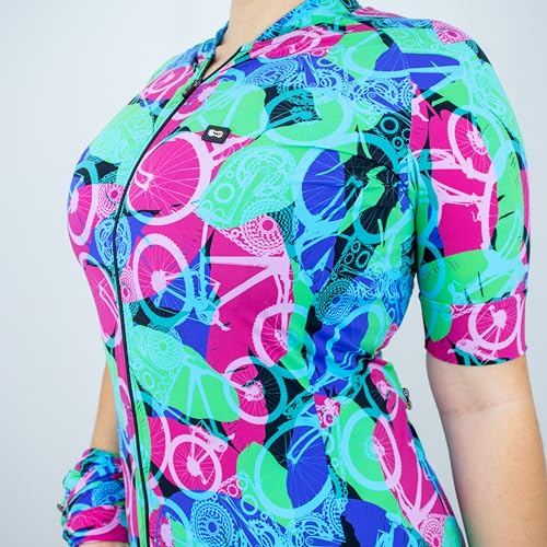 Márcio May Sports Camisa de Ciclismo Feminina Funny Neon Euphoria