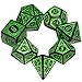 Carving in Green Black DND Dice Set for Board Game
