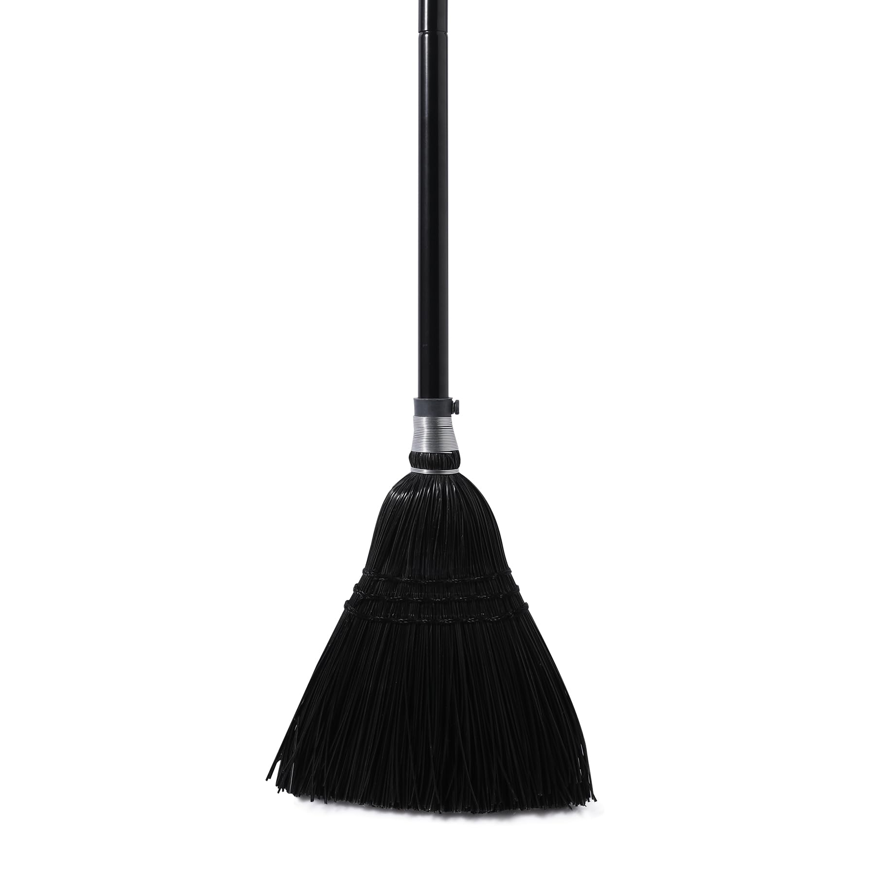 Broom Commercial Indoor Outdoor Broom 55.5 inch Tall for Courtyard Garage Lobby Mall Market Floor Home Office Leaves Stone Dust Rubbishb Black