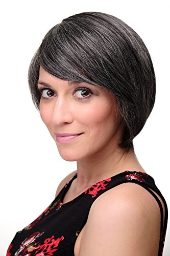 WIG ME UP 6082-44 Lady Quality Wig Cosplay short long bob page side parting (of very long fringe) dark grey - Image 2