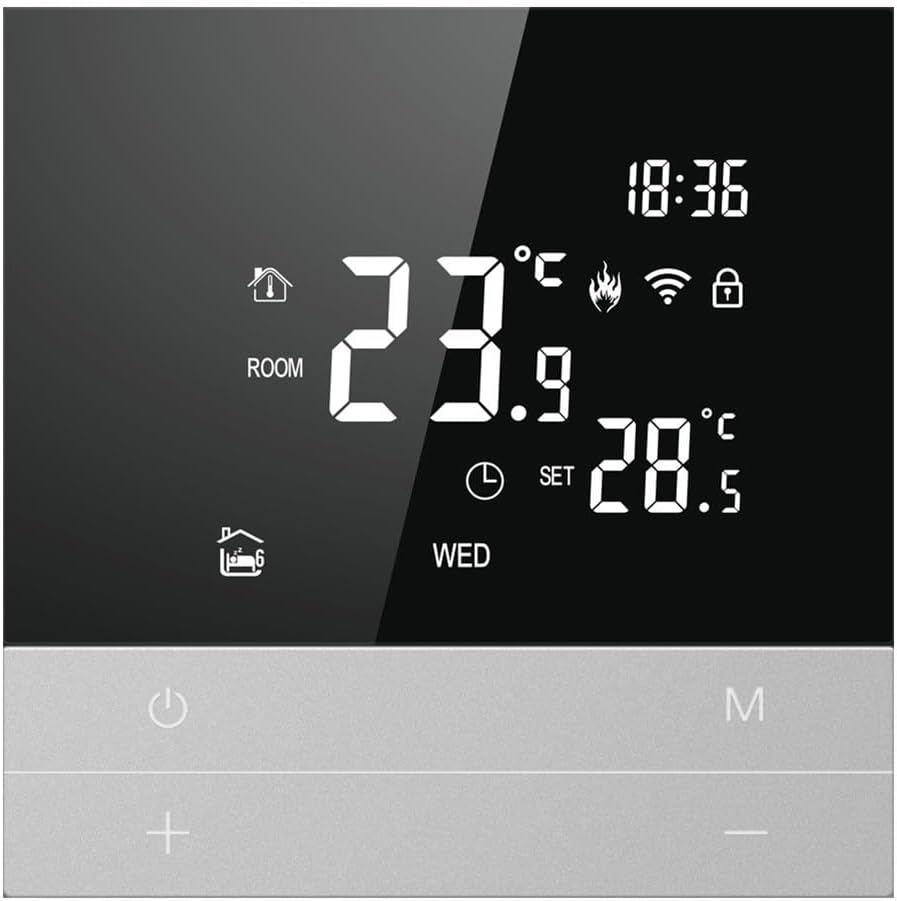 Thermostat Controller Underfloor Heating – Programmable Temperature Control Voice Assistant Compatibility(WiFi-3A Water Heating)