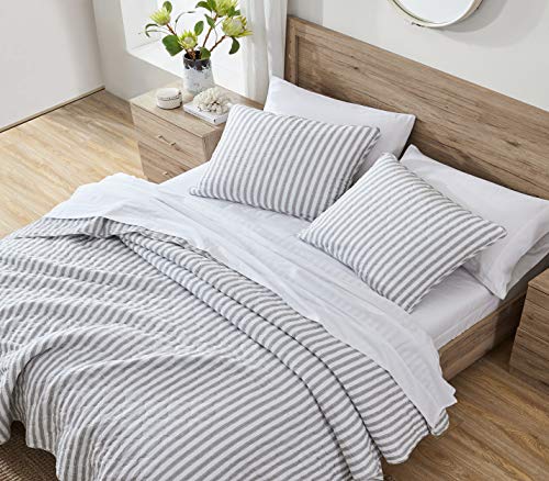 Parure de lit Stone Cottage en coton gris lit Queen réversible