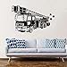 Adesivo da parete Moda Creativo Adesivo Vigile del fuoco Camion dei pompieri Camion dei pompieri 90x57cm