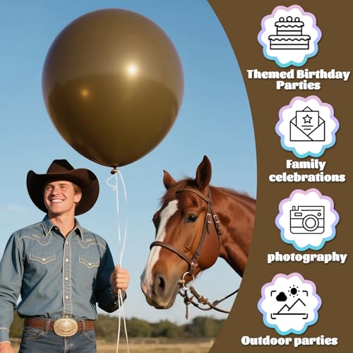 Image of 18 Inch Brown Latex Balloons 32 Pack - Earth Tone Party Decor for Rustic Wedding, Fall Festival, Safari Theme, Coffee Party - Natural & Elegant