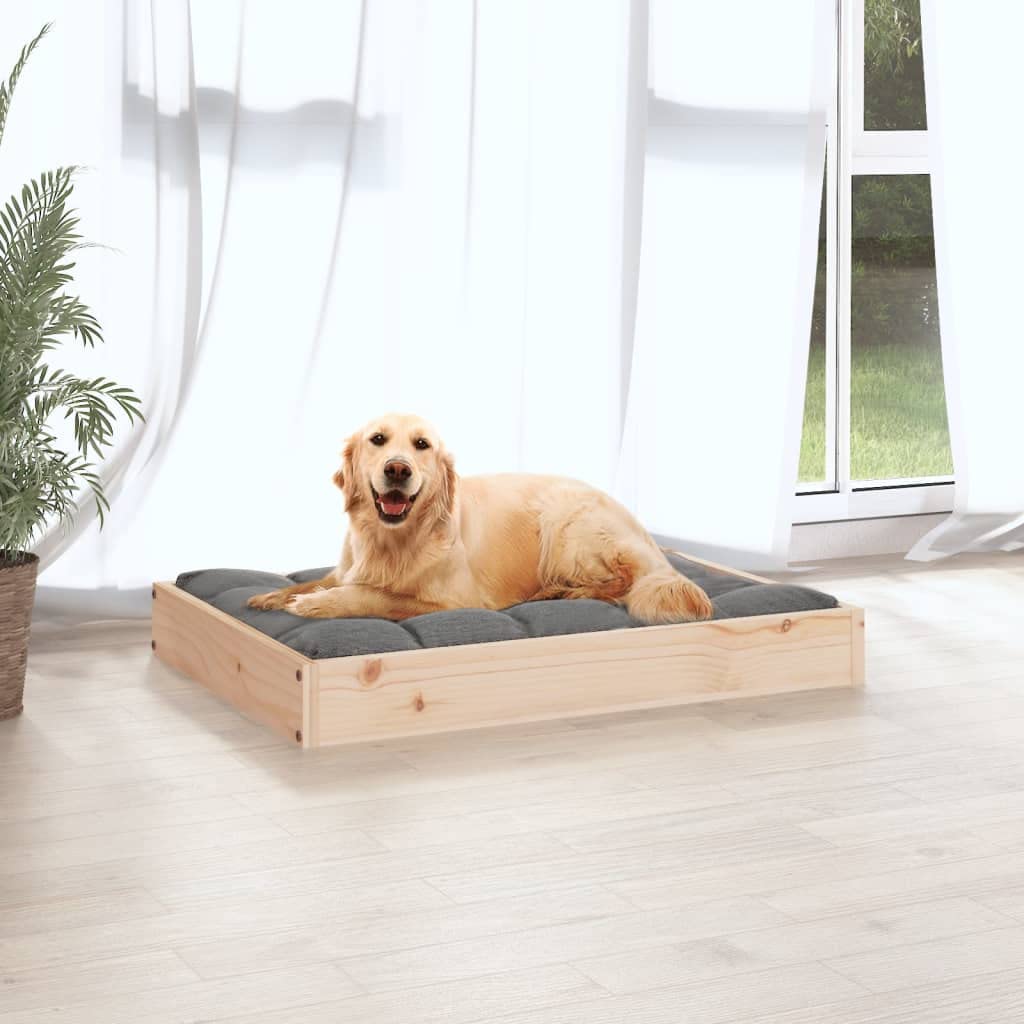 Cuccia per cani, 71,5 x 54 x 9 cm, in legno di pino massiccio con telaio robusto, design minimalista, fondo antiscivolo, adatta come posto letto, lettino per cuccioli