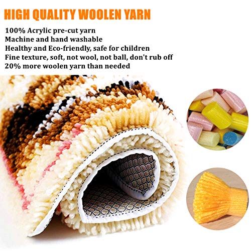 Emistem Latch Hook Kits For Adults - Diy Latch Hook Rug Kits For Kids, Crochet Kit For Beginners, Rug Making Kits With Printed Canvas, Gift Packaging. (Purple Butterfly, 20X20 Inch) #TOP3