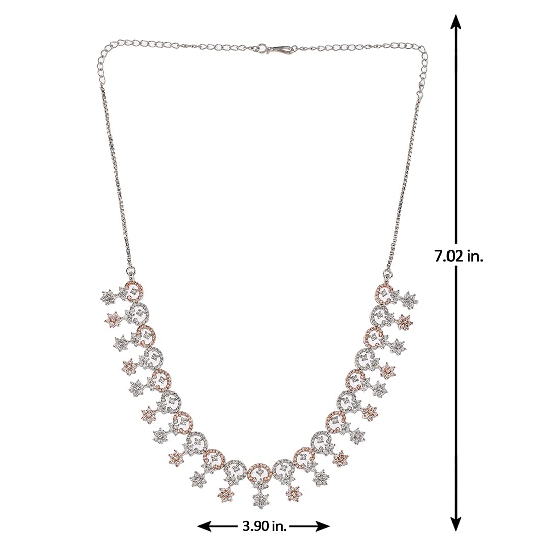 CZ Silver Plated Star Necklace Set